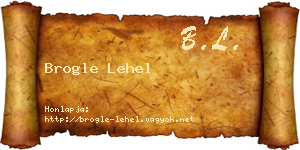 Brogle Lehel névjegykártya